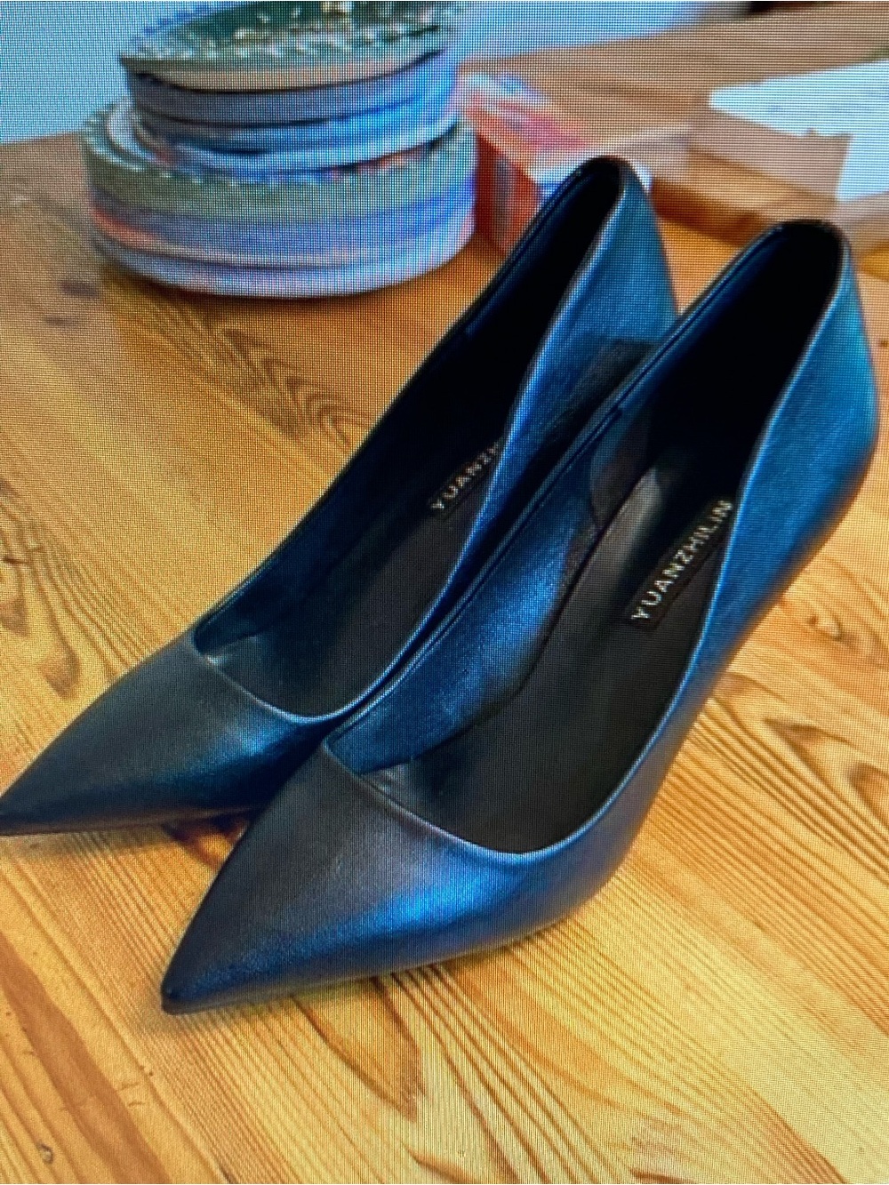 Classic Black Pointed Leather Pumps